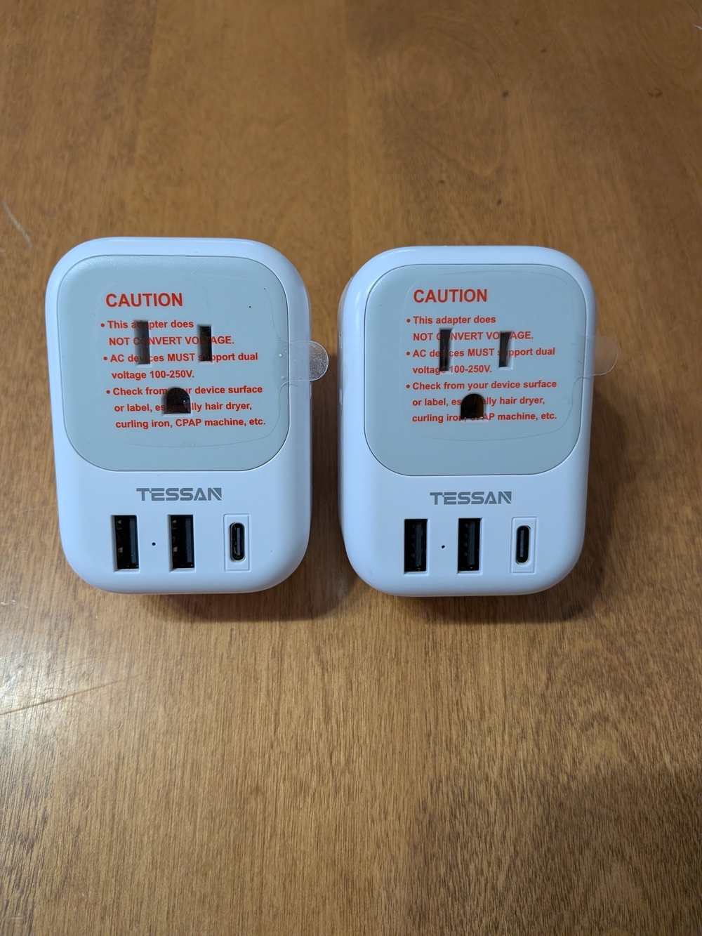 3/$12 TESSAN White Dual USB Travel Wall Adapter Pair